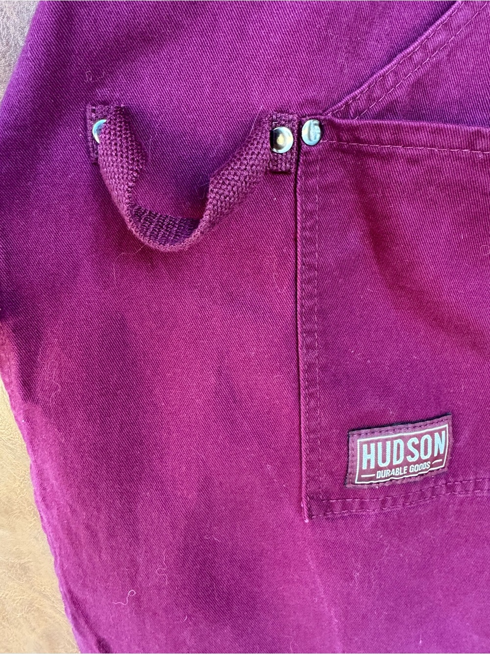 Hudson Durable Goods Maroon Work Apron Cross Back Barista Cafe Utility - Picture 3 of 8